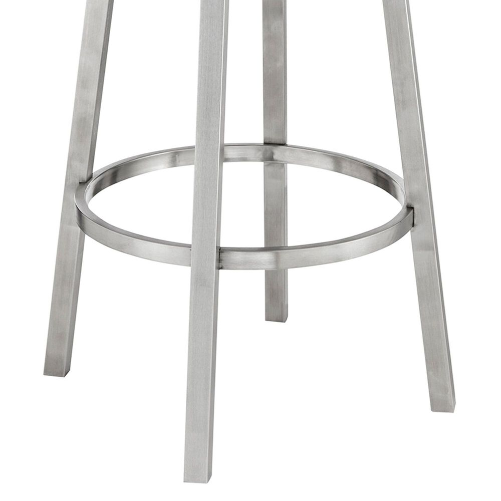Blue River Bryant 30&quot; Swivel Barstool with White Cushion in Stainless Steel, , large