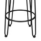 Armen Living Leo Counter Stool with Rustic Brown Upholstery in Matte Black, , large