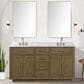 Lexora Home Abbey 60" Double Bathroom Vanity in Black Oak with 2 cm White Carrara Marble Top, Rectangular Sinks and 28" Mirrors, , large