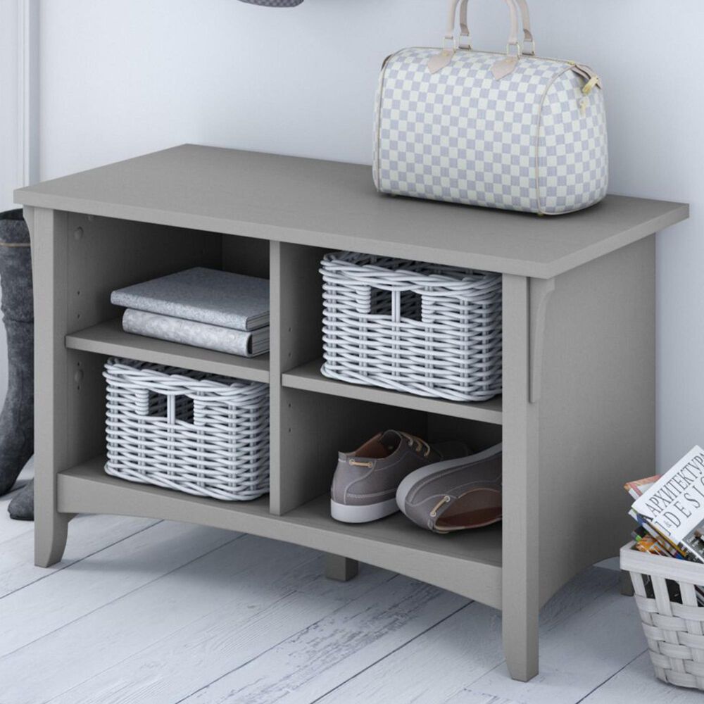 Bush Salinas Shoe Storage Bench in Cape Cod Gray, , large