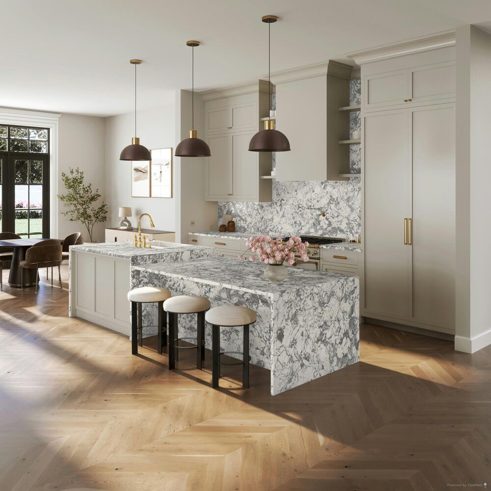 Cambria Luxury Huntley 3cm Quartz Countertop in White and Gray, , large