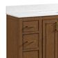 37B Lucerne 48" Single Bathroom Vanity in Dark Maplewood with Marble Top and Backsplash, , large