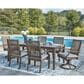 Ashley Rainier Ranch 7-Piece Patio Rectangular Dining Set in Brown and Beige, , large