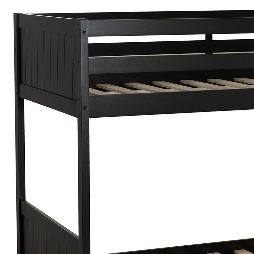 Linden Boulevard Dalton Low Profile Twin Bunk Bed in Black, , large