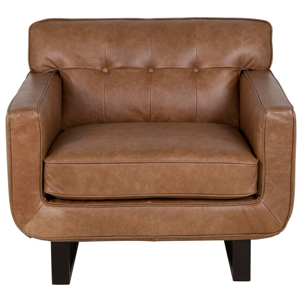 Kuka Home Stationary Leather Sofa and Chair Set in Camel, , large