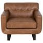 Kuka Home Stationary Leather Sofa and Chair Set in Camel, , large