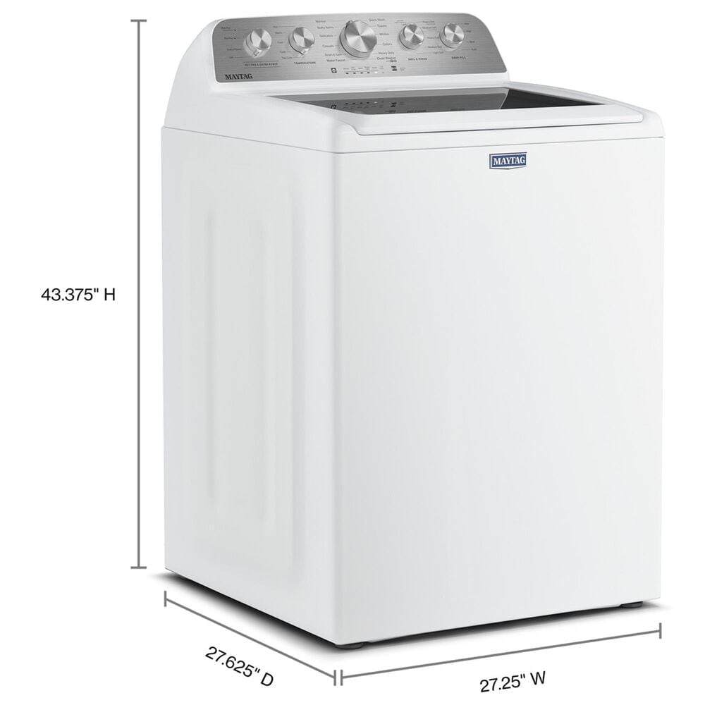 Maytag 4.7 Cu. Ft. Pet Pro Top Load Washer and 7.0 Cu. Ft. Electric Dryer Laundry Pair in White, , large