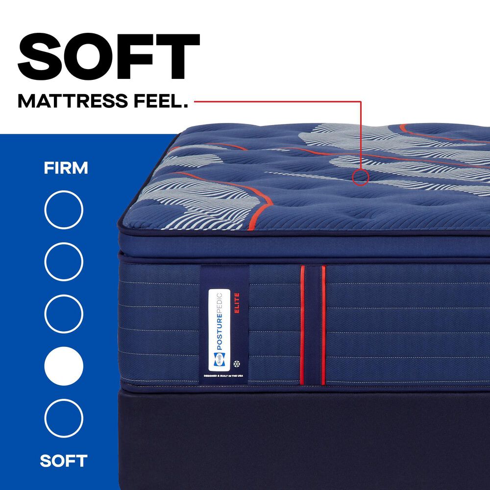 Sealy Posturepedic Elite Spring Brenham II Soft Euro Pillow Top King Mattress, , large