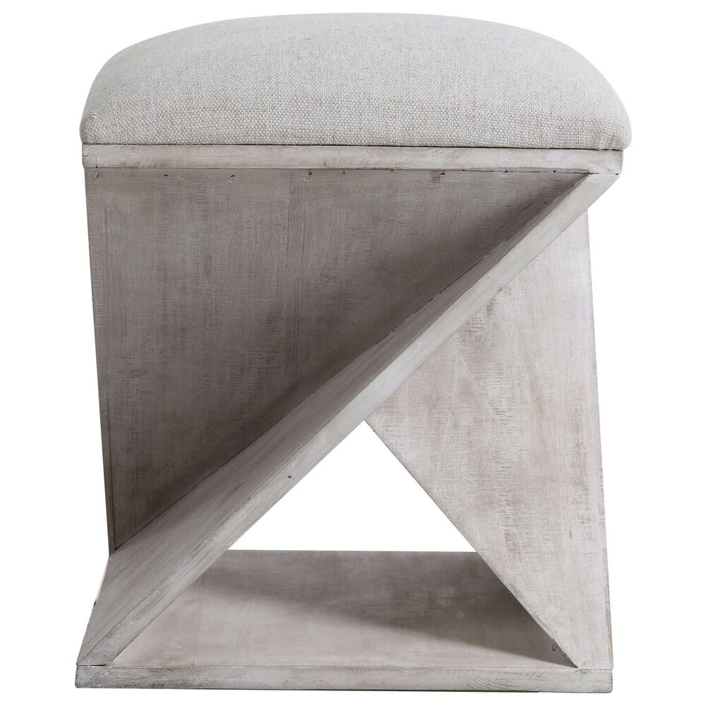 Uttermost Benue Ottoman in White Washed Fir Wood, , large