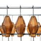 Four Hands Adeline 52" Rectangular Chandelier in Amber Glass and Antiqued Iron, , large
