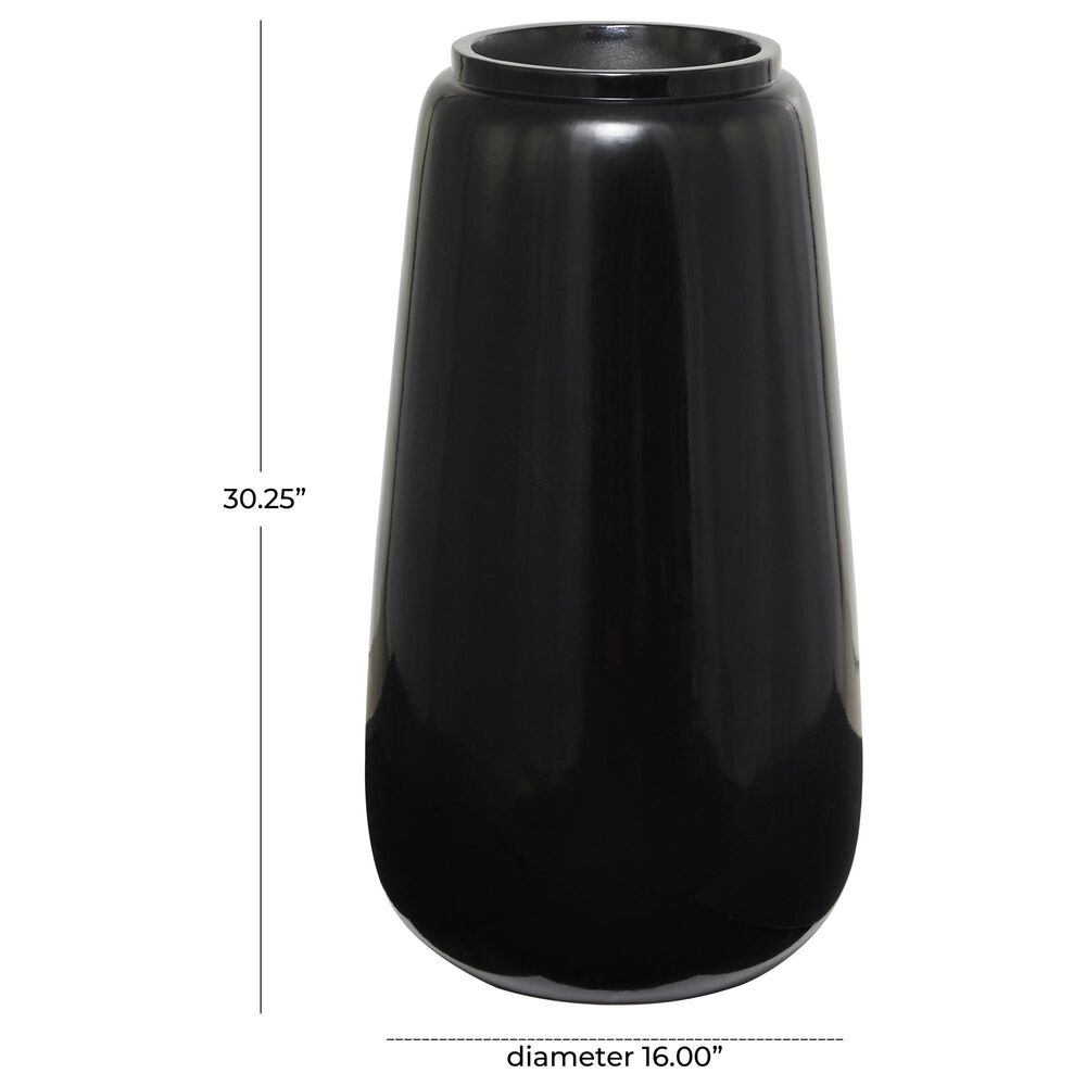 Maple and Jade 30&quot; Tall Floor Decorative Vase in Polished Black, , large