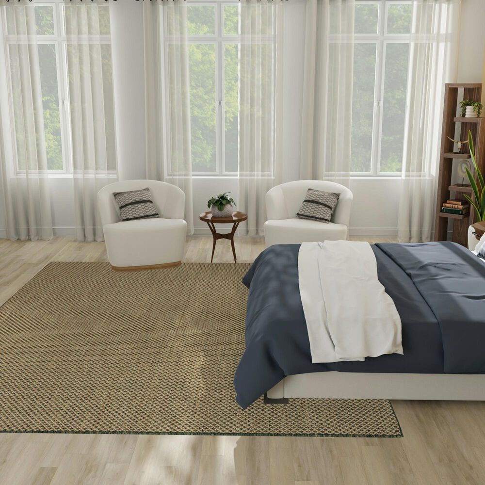 Nourison Courtyard Green 8&#39; x 10&#39; Indoor/Outdoor Area Rug, , large