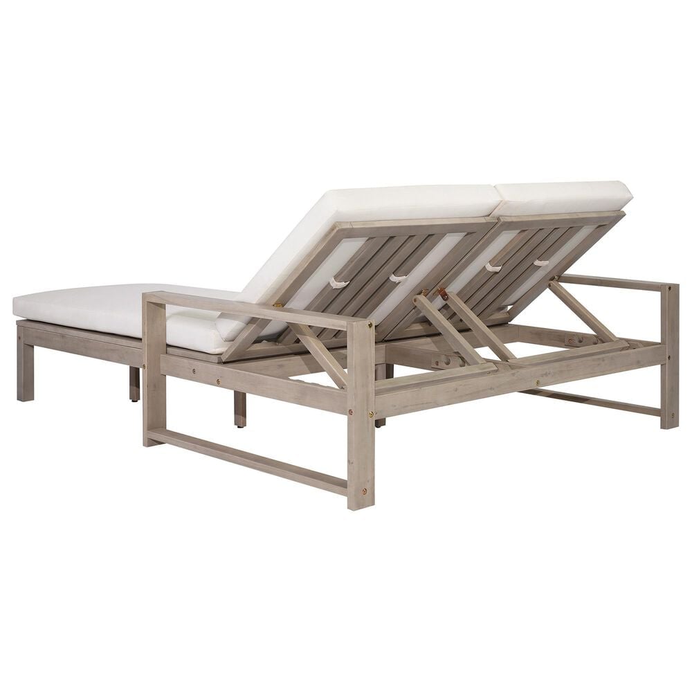 HOMLUX Patio 2-Person Lounge Chair with Grey Frame in Beige, , large
