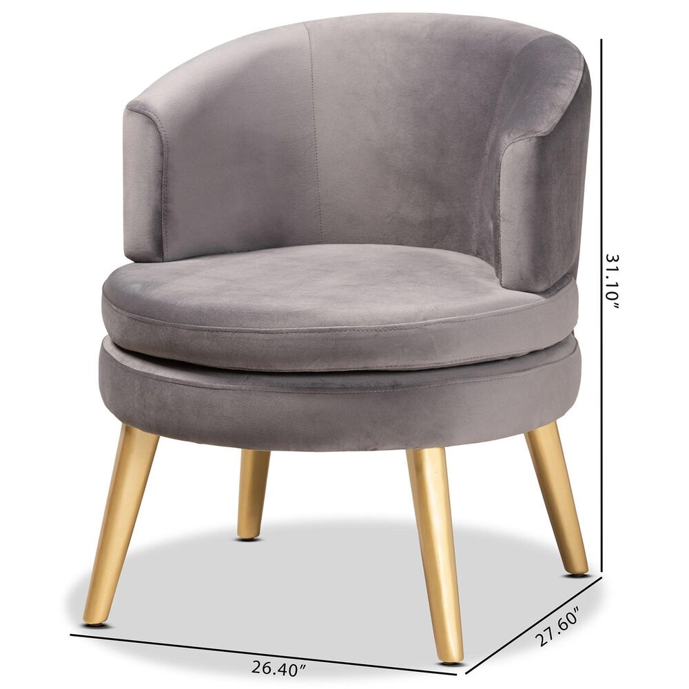 Baxton Studio Baptiste Accent Chair in Grey, , large
