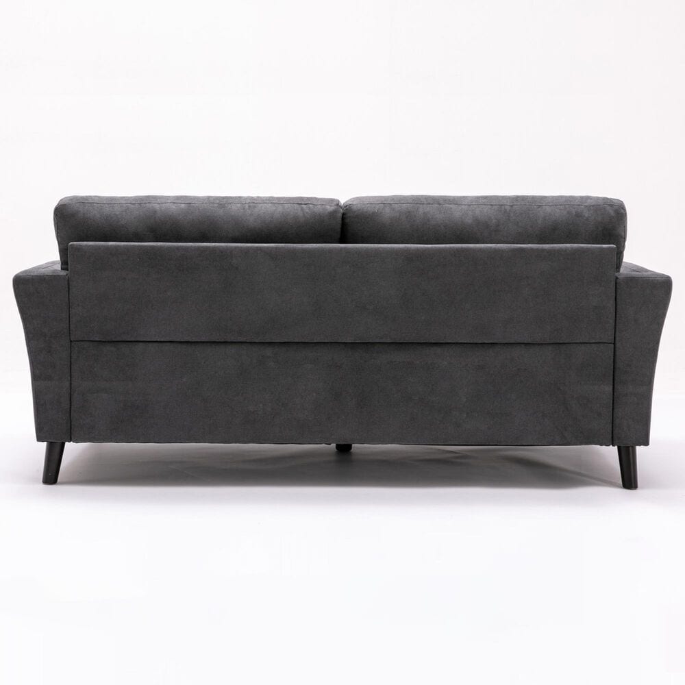 HOMLUX 77"W Fabric Sofa with Pocket Coil Seating, Solid Wood Legs in Grey, , large