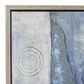 Maple and Jade 55" x 28" Geometric Wall Art with Silver Frame in Gray, White, Dark Blue and Brown, , large