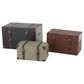 Maple and Jade 3-Piece Vintage Studded Woven Storage Decorative Trunk Set in Blue, Cream, and Maroon, , large