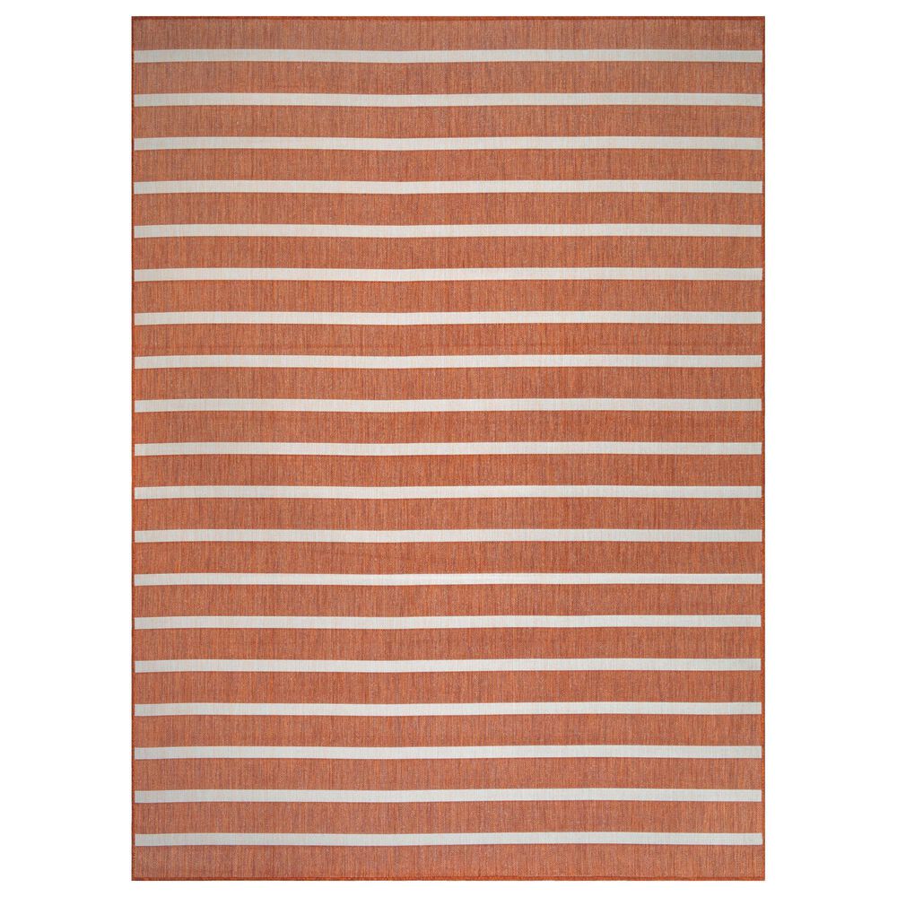 Nourison Positano POS03 Terracotta and Ivory 8&#39; x 10&#39; Indoor/Outdoor Area Rug, , large