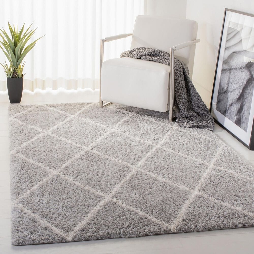 Safavieh Parma Shag PMA515G 6&#39; x 9&#39; Grey and Cream Area Rug, , large