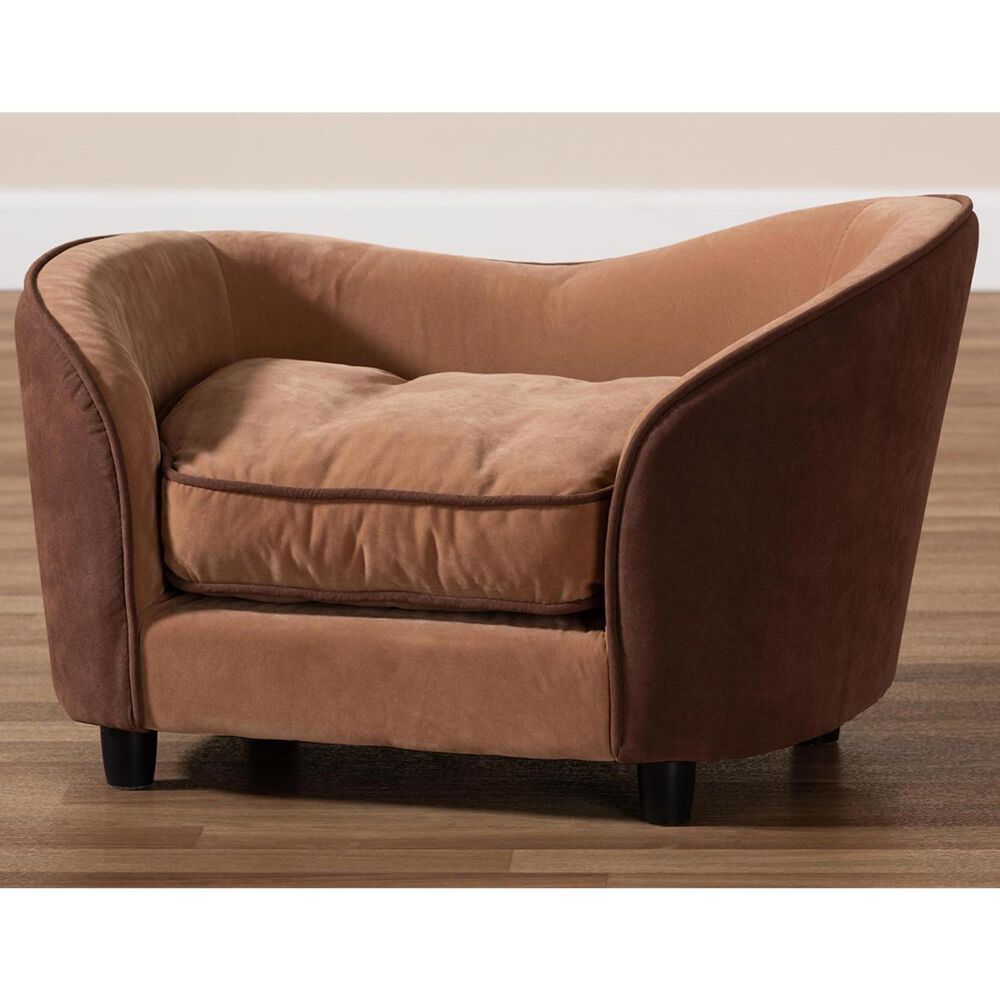 Baxton Studio Hayes Pet Sofa Bed in Brown/Dark Brown, , large