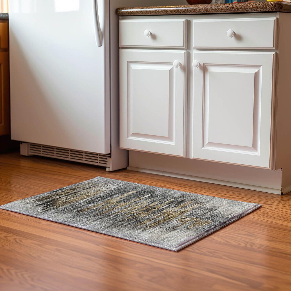 37B Trevi TV14 1&#39;8&quot; x 2&#39;6&quot; Gray Area Rug, , large