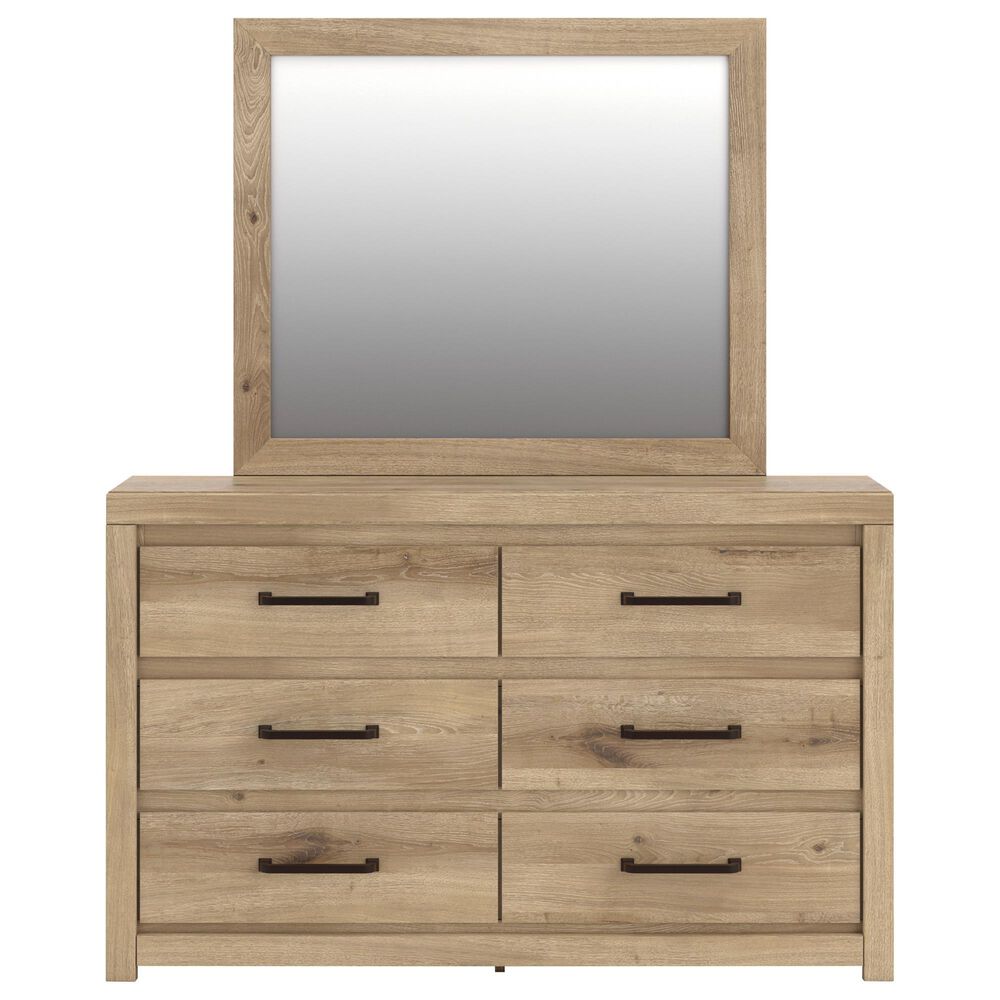 Ashley Brozmont 5 Piece Queen Platform Panel Bedroom Set in Natural Brown, , large
