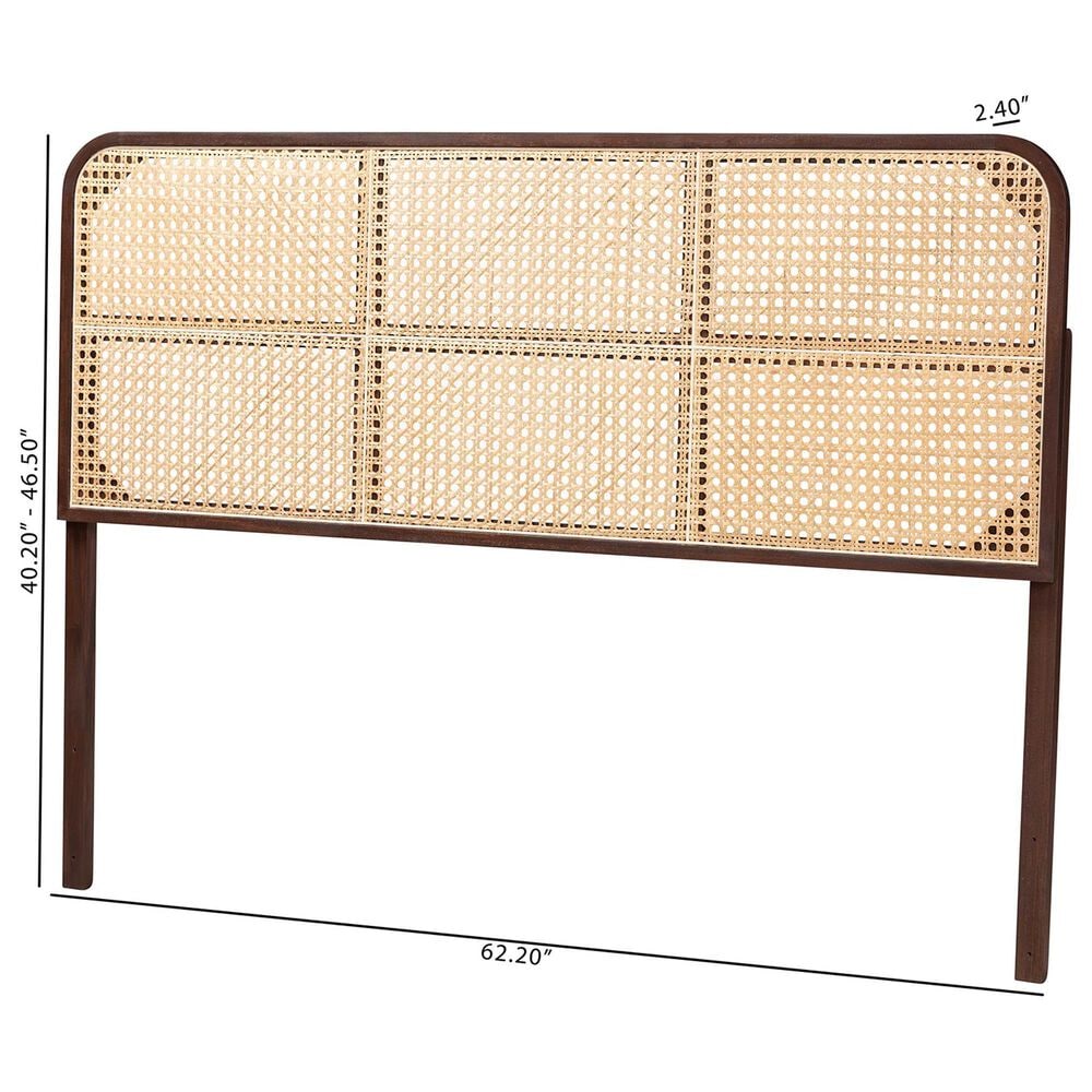 Baxton Studio Lainer Queen Panel Headboard in Dark Brown and Natural Brown, , large
