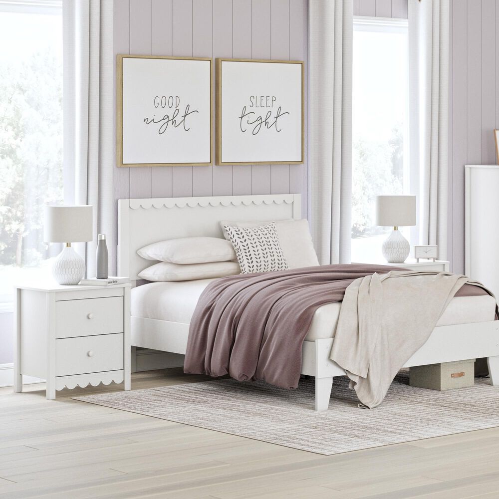 Ashley Hallityn Nightstand in Matte White, , large