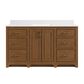37B Lucerne 60" Single Bathroom Vanity in Dark Maplewood with Marble Top and Backsplash, , large