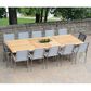 Three Birds Casual Avanti 11-Piece Rectangular Dining Set in Stainless Steel and Teak, , large
