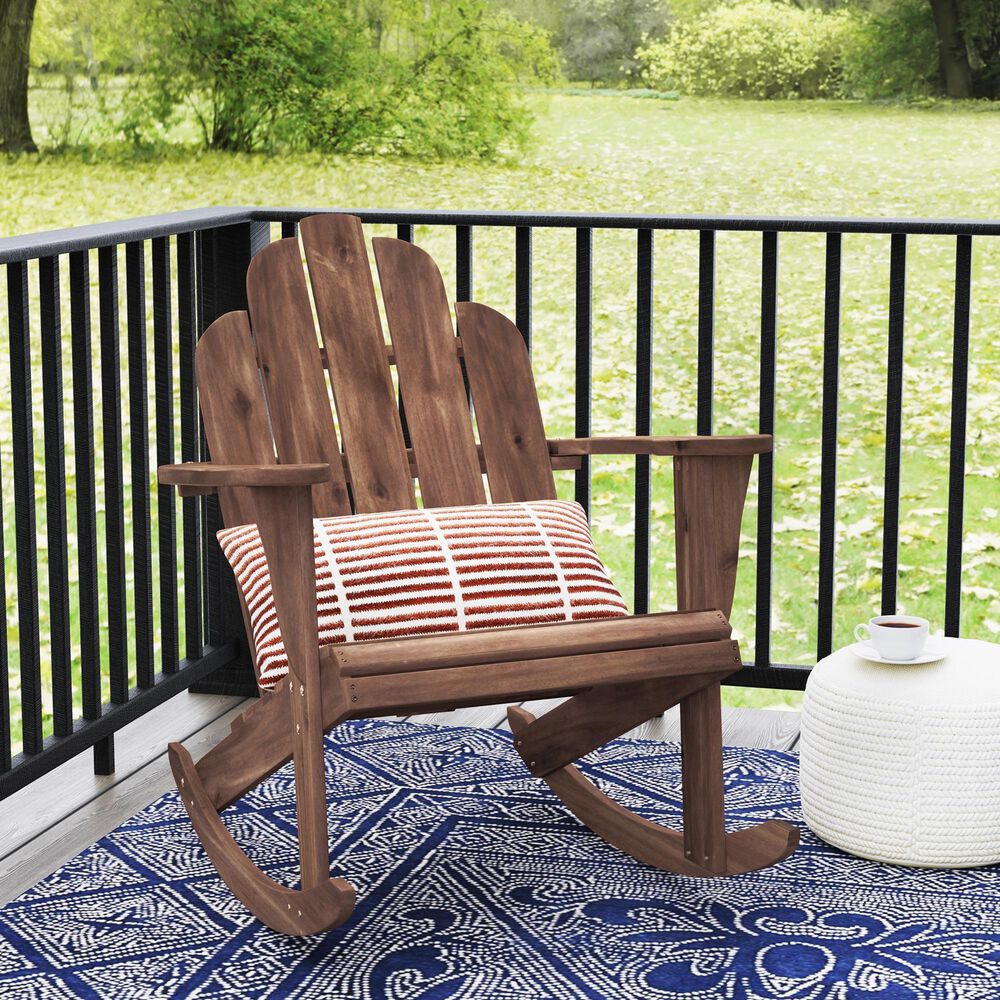 Linon Home Decor Adirondack Patio Rocking Chair in Acorn, , large
