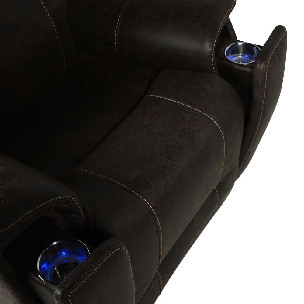 Steve Silver Lexington Triple Power Media Recliner in Saddle Brown, , large