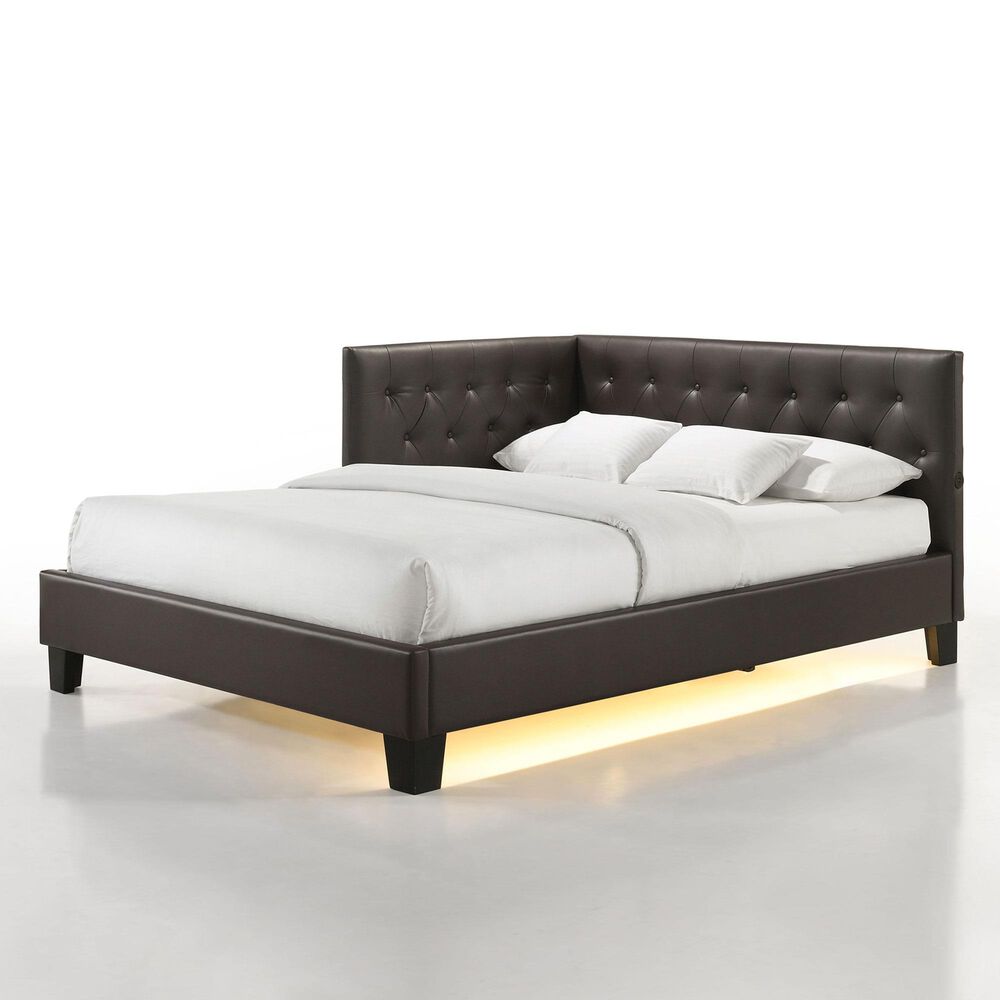Mayberry Hill Julesburg Corner Full Platform Bed in Rich Brown, , large