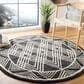 Safavieh Micro-Loop MLP155H 5" Round Charcoal and Ivory Area Rug, , large