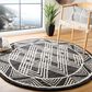 Safavieh Micro-Loop MLP155H 5" Round Charcoal and Ivory Area Rug, , large
