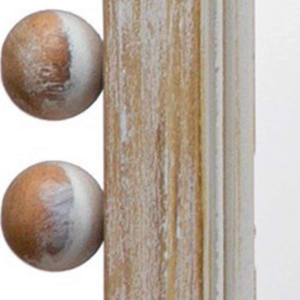 Creative Coop Wood Ball Framed Arched Wall Mirror in Natural, , large