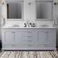 Lexora Home Dukes 80" Double Bathroom Vanity in Dark Grey with 2 cm White Cultured Marble Top and Rectangular Sinks, , large
