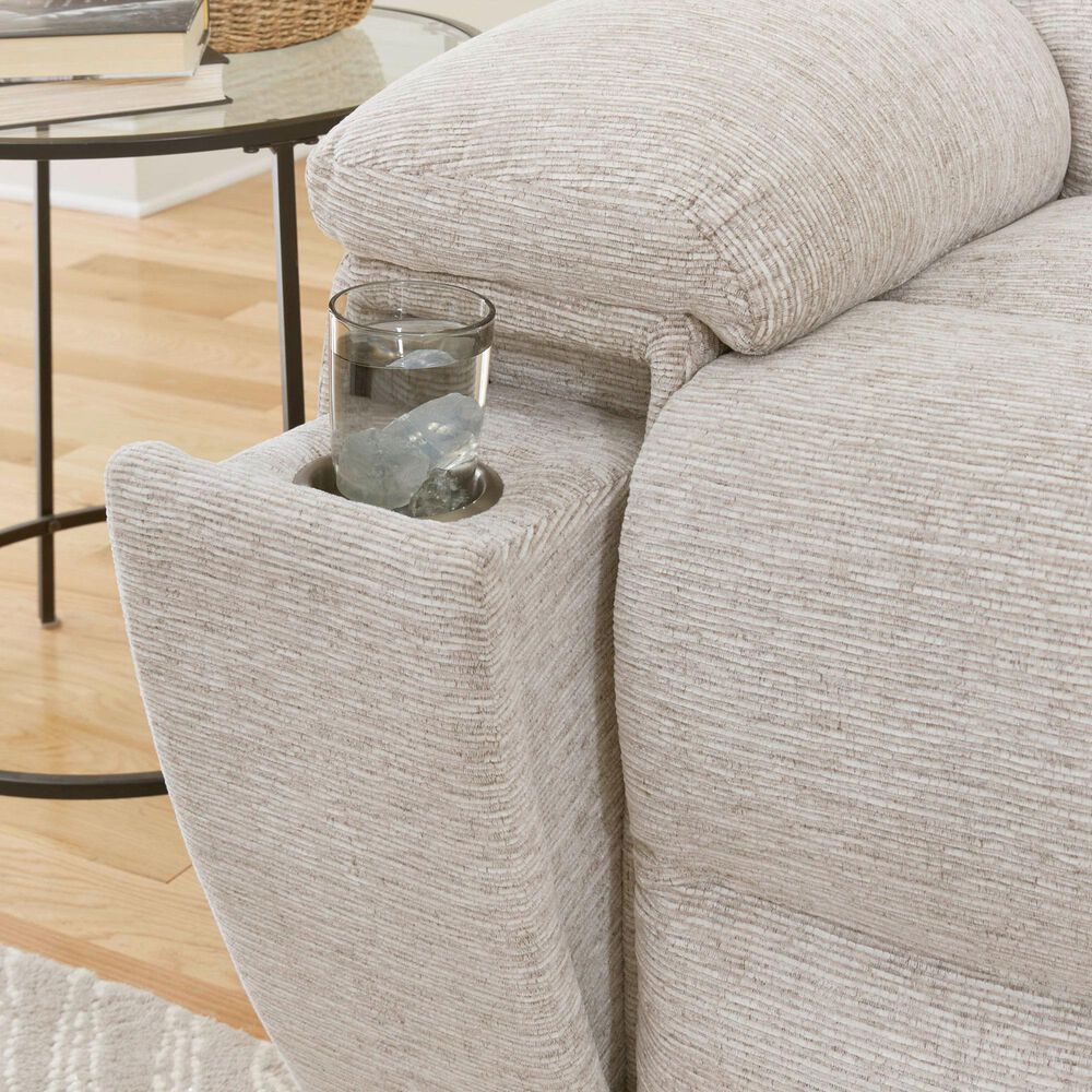Simeon Collection Buster Manual Dual Reclining Console Loveseat in Opal Taupe Velvet, , large