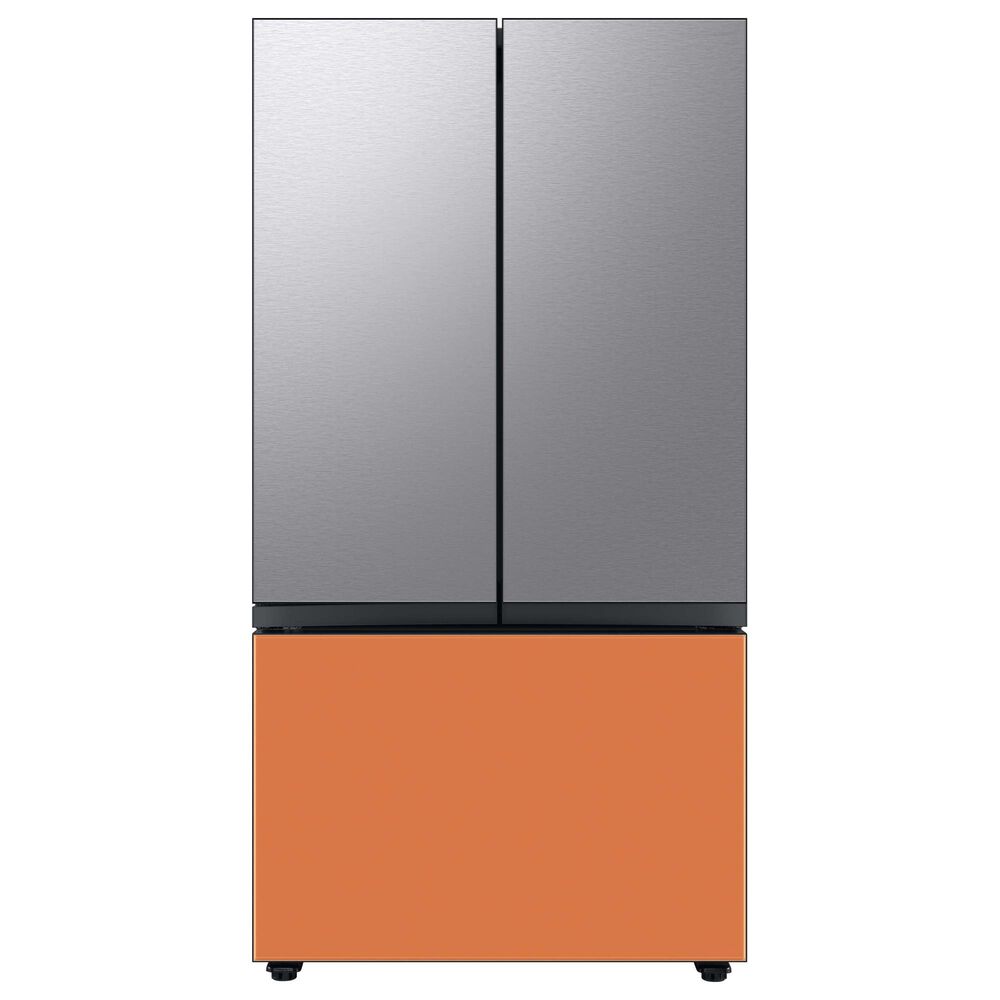 Samsung Bespoke 3-Door French Door Refrigerator Bottom Panel in Clementine Glass, , large