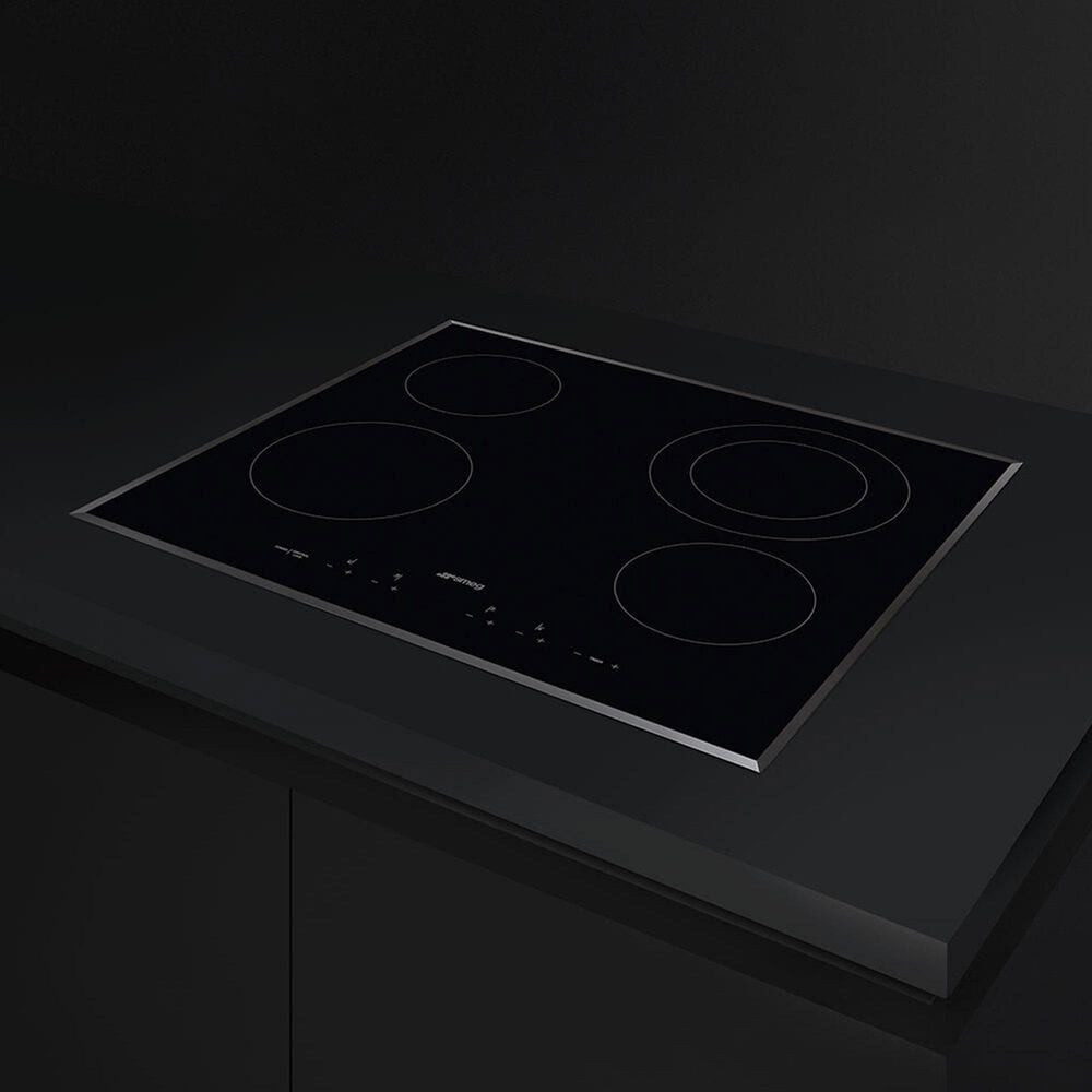 SMEG 24" Ceramic Electric Cooktop in Black, , large