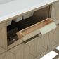 James Martin Vanities Emmeline 48" Single Vanity in Pebble Oak with 3 CM Carrara White Marble Top, , large
