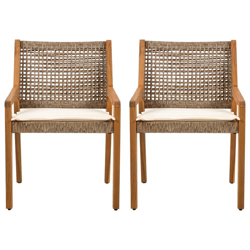 Hearth and Haven Outdoor Dining Chair in Cream (Set of 2), , large