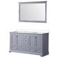Lexora Home Dukes 60" Double Bathroom Vanity in Espresso with 2 cm White Cultured Marble Top, Rectangular Sinks and 58" Mirror, , large