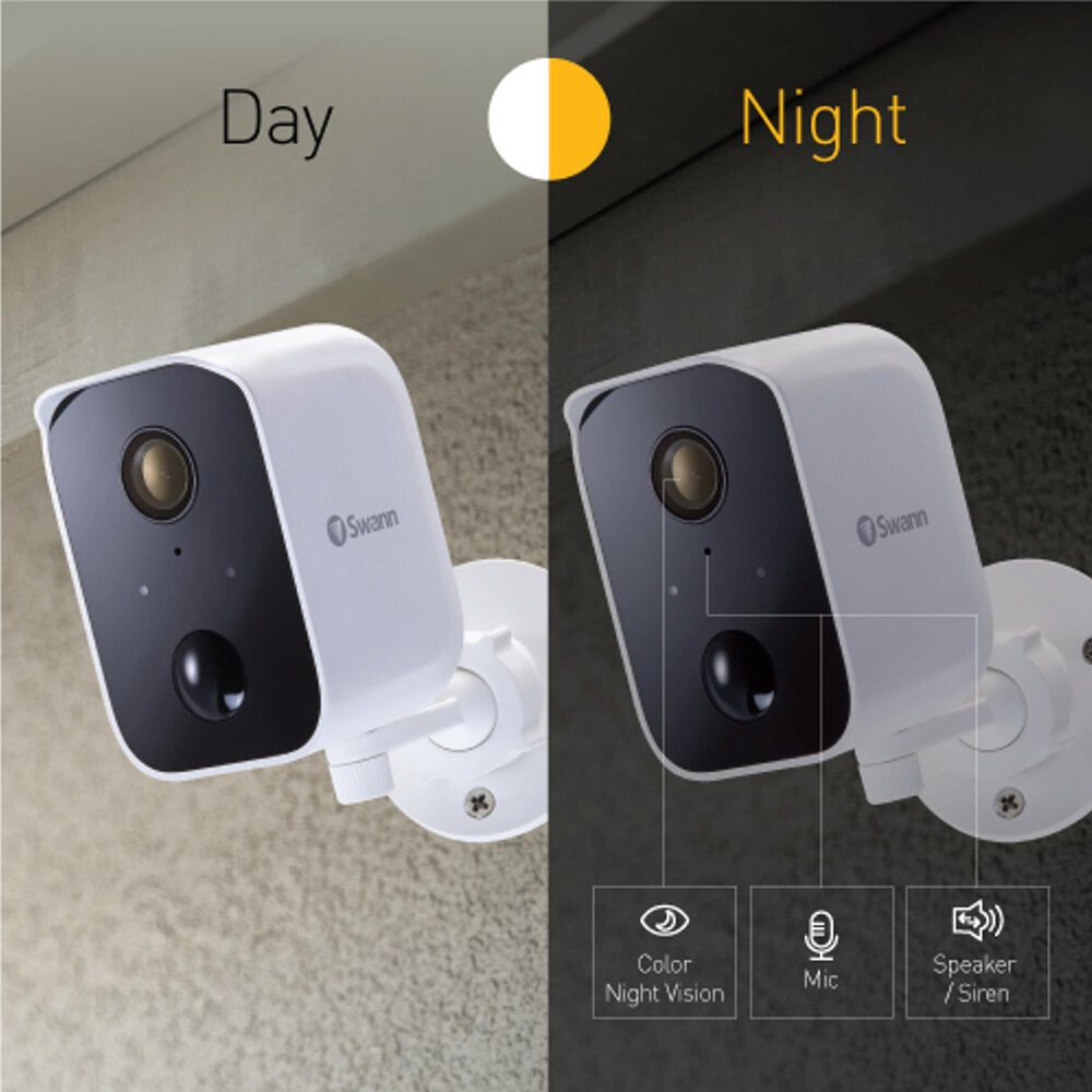 Swann CoreCam Wireless Security Camera with Solar Charging Panel in White, , large