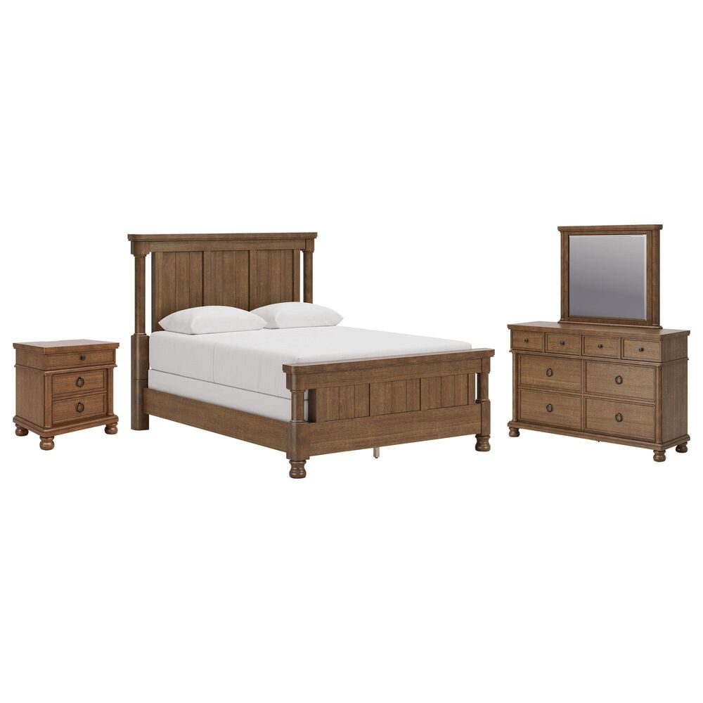 Ashley Rowlenstown 4-Piece Queen Poster Bedroom Set in Brown, , large