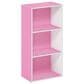HOMLUX 3-Tier Open Shelf Bookcase in Pink and White, , large