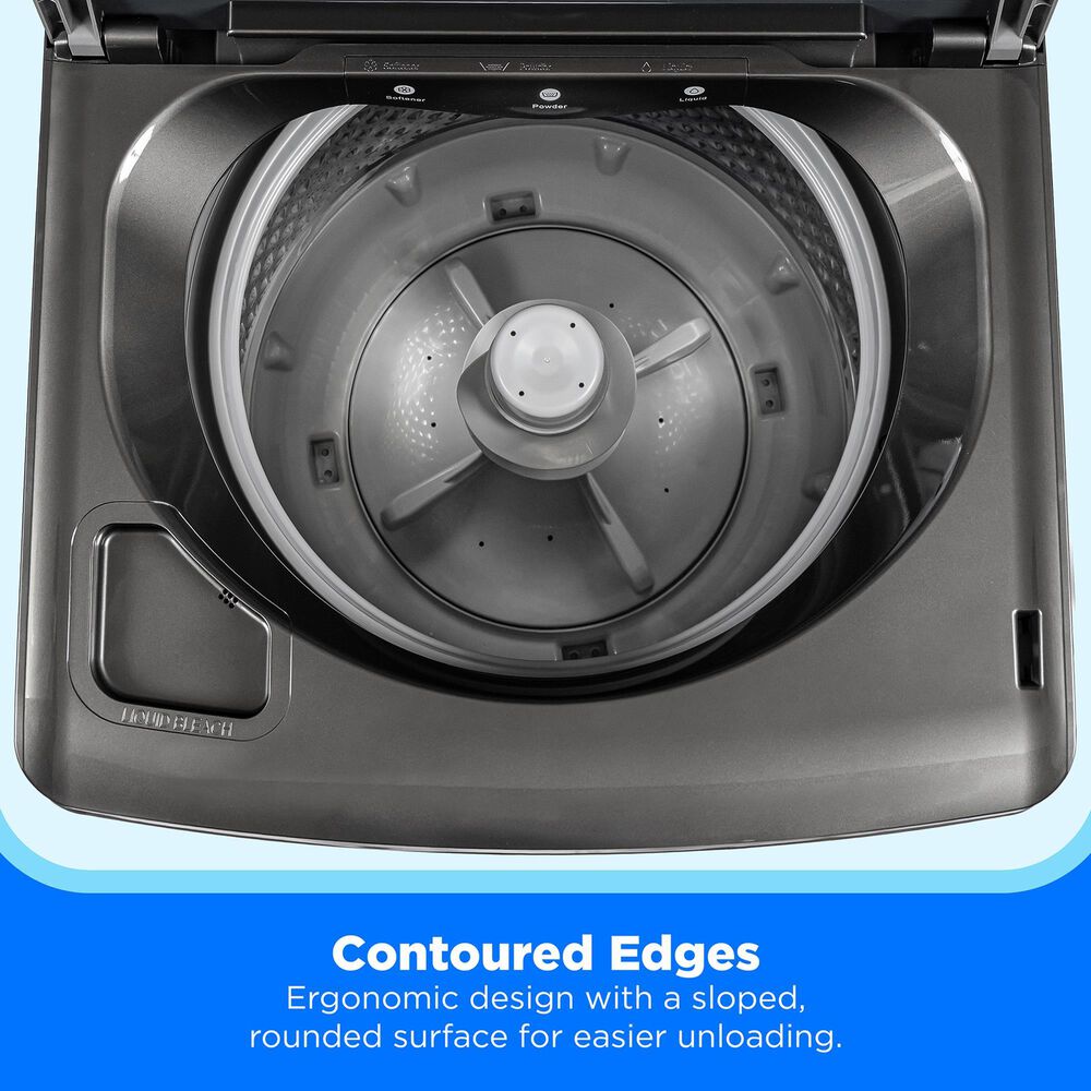 Midea 4.1 Cu. Ft. Top Load Washer and 7 Cu. Ft. Electric Dryer Laundry Pair in Metallic Grey, , large