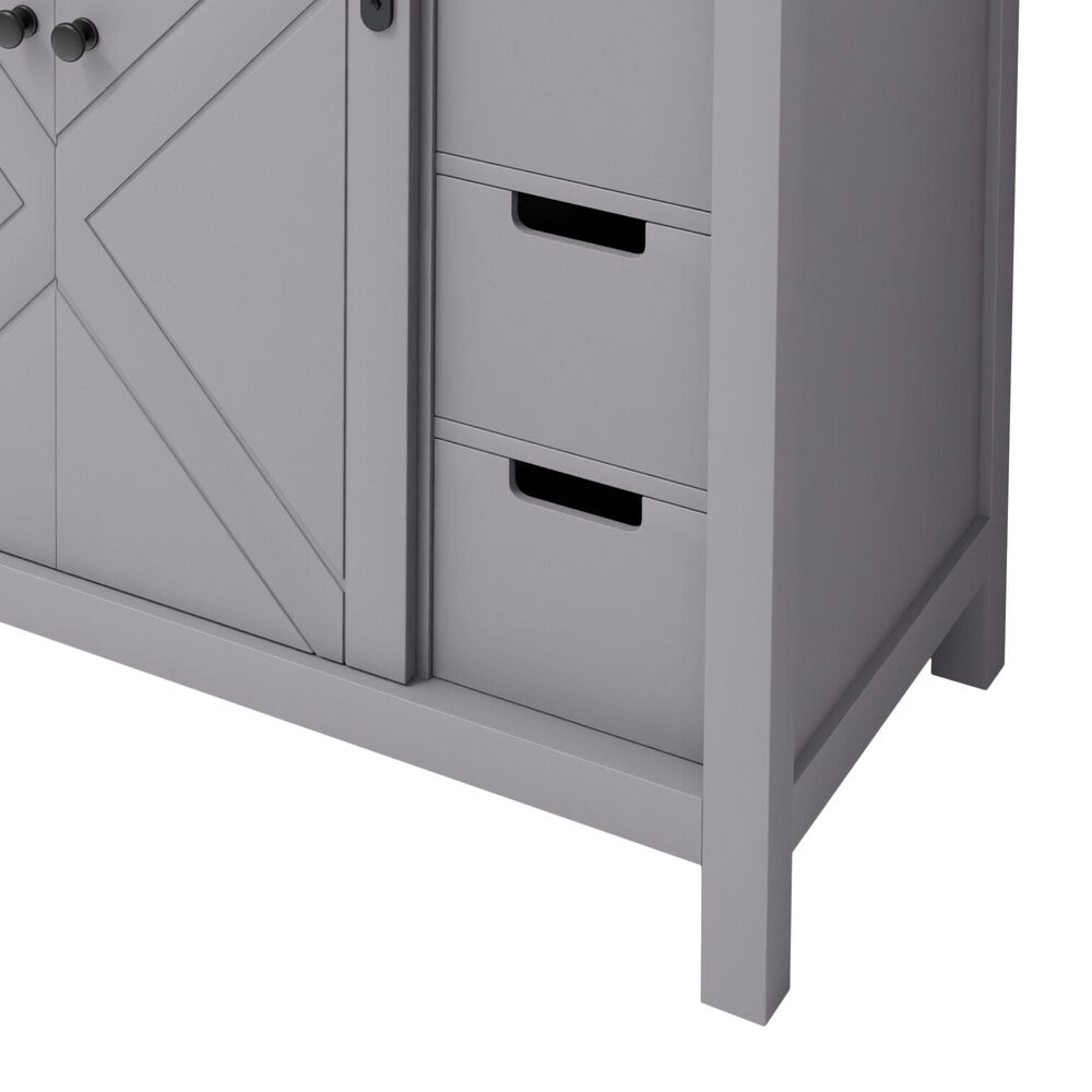 Lexora Home Marsyas 48" Single Bathroom Vanity in Dark Grey with White Carrara Marble Top and Rectangular Sink, , large