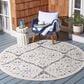 Safavieh Cabana CBN660A 6"7" Round Ivory and Grey Indoor/Outdoor Area Performance Rug, , large