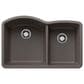 Blanco Diamond 32" 1-3/4 Double Bowl Kitchen Sink in Volcano Gray, , large